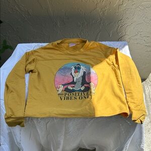 Disney Yellow Long Sleeve Tee - Positive Vibes Only